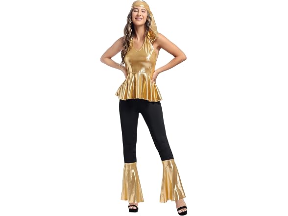 Parlsdy (XS) Plus Size 70s Disco Costume - Gallery 5