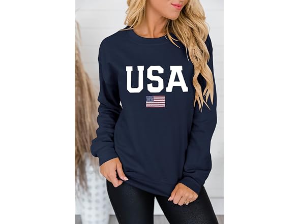 Dressmine Women (S) USA 4th July Flag Sweatshirt