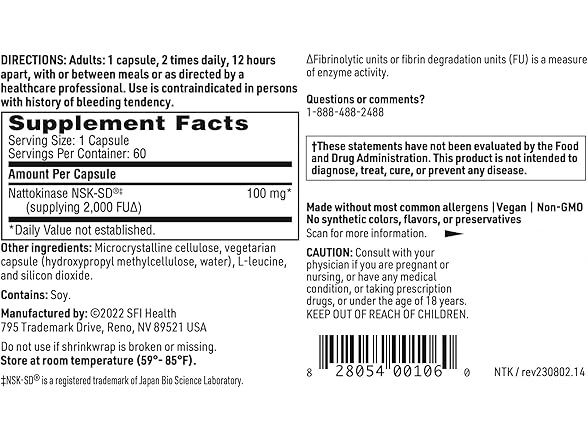 Klaire Labs Nattokinase NSK-SD