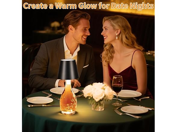 Black Wireless Bottle Lamp