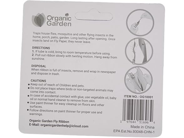 Organic Fruit Fly Ribbon Traps 4pk
