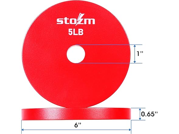STOZM Premium Solid Steel 1-inch Weight Plate Set