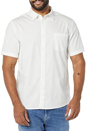 Amazon Essentials Short Sleeve Shirt for Men, Available in Big & Tall, White, X-Small