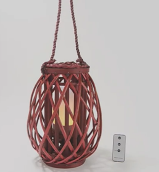 Barbara King 12" Teardrop Wicker Lantern - Gallery 12