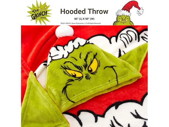 The Grinch Hooded Throw Blanket
