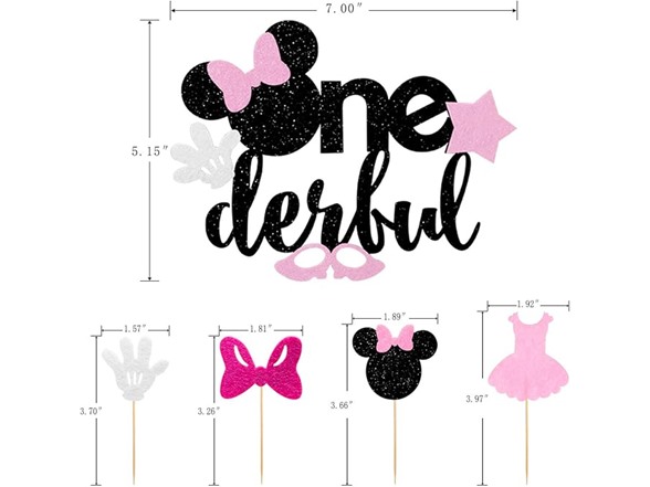 Set of 58 Mickey or Minnie Inspried Cake Toppers