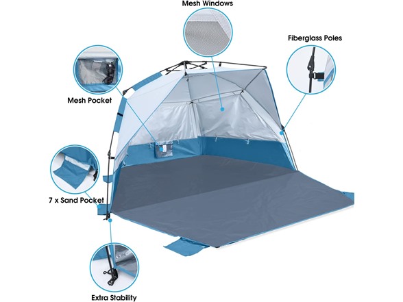 Beach Tent Instant Pop up Sun Shade Shelter