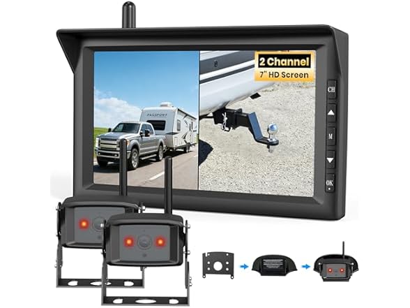 AUTO-VOX 7in Dual Wireless RV Camera