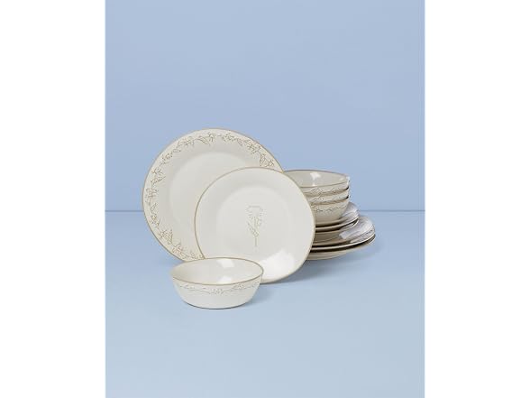 Lenox Dinnerware Set, Homespun 12-Piece Set White