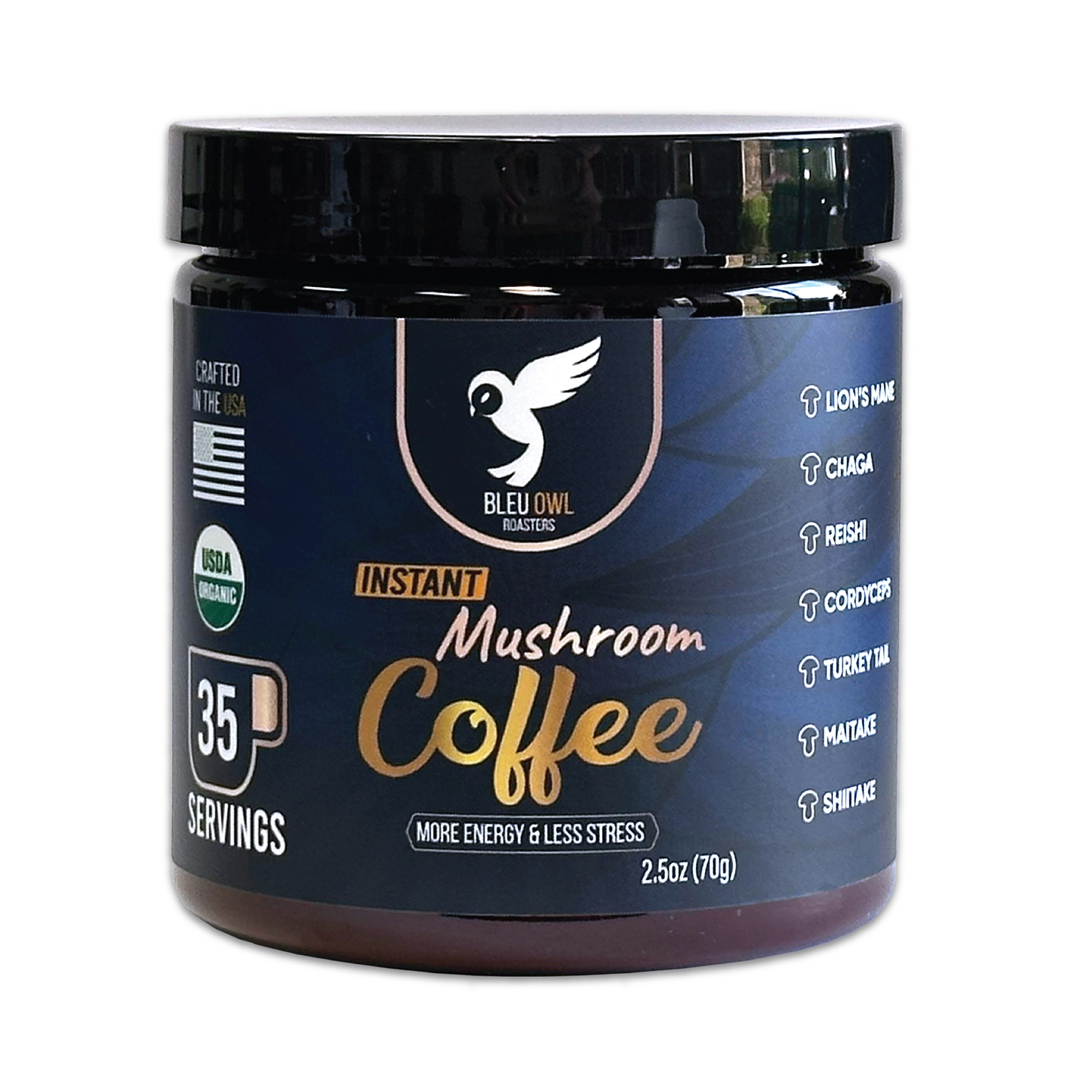 (2 Pack) Bleu Owl Organic Mushroom Coffee - Gallery 3