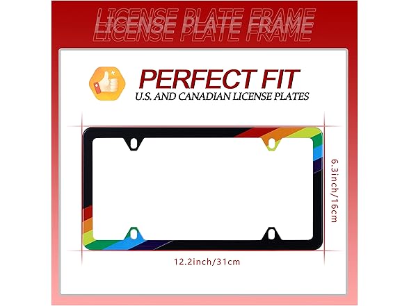 Rainbow Pride License Plate Frame 2Pk
