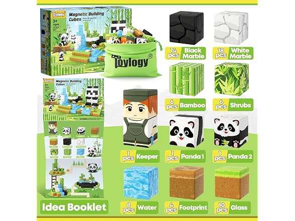 Toylogy Magnetic Blocks Panda STEM 3+