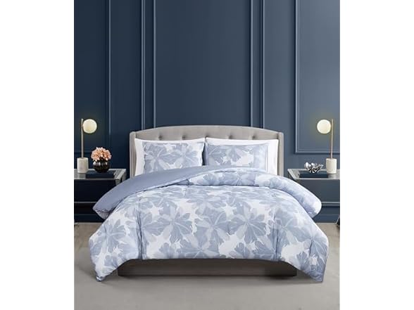 Vince Camuto Organic Floral 100% Cotton 3 Piece Full/Queen Duvet Set