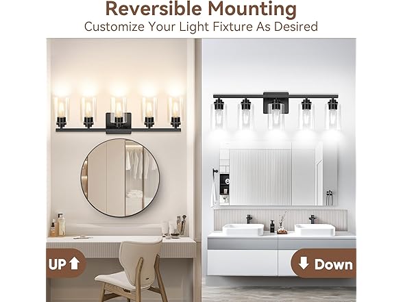 VerRon 5-Light Bathroom Light Fixtures, 31"