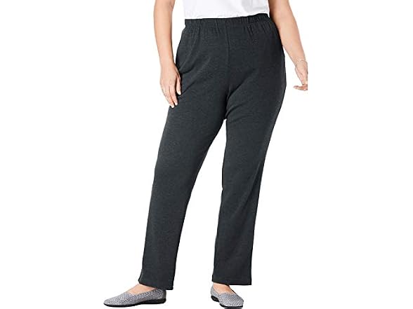 Woman Within Women (2X) Pants Heather Charcoal