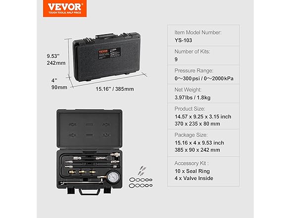 VEVOR Cylinder Leak Down Compression Test