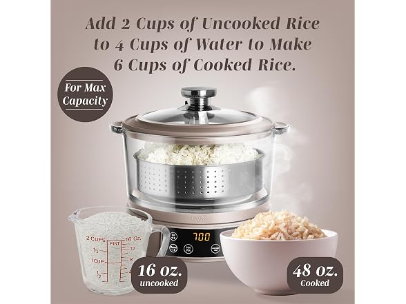 COOK WITH COLOR Glass Mini Low Carb Rice Cooke