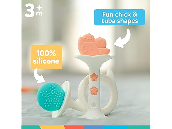 Nuby Silicone Fun Teethers, (2-Pack)