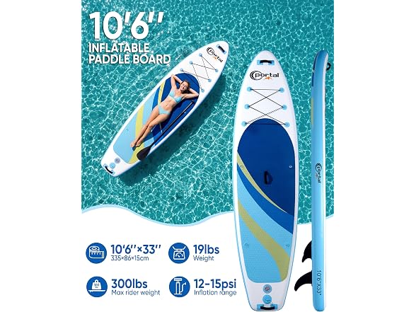 PORTAL SUP Inflatable Paddle Board for Adults 10'6''