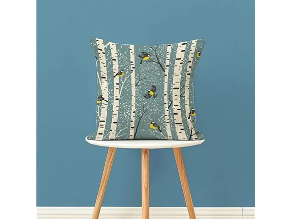 oFloral Birch Tree Throw Pillowcase