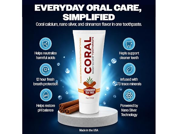 Coral White Cinnamon Tea Tree Toothpaste 4 oz