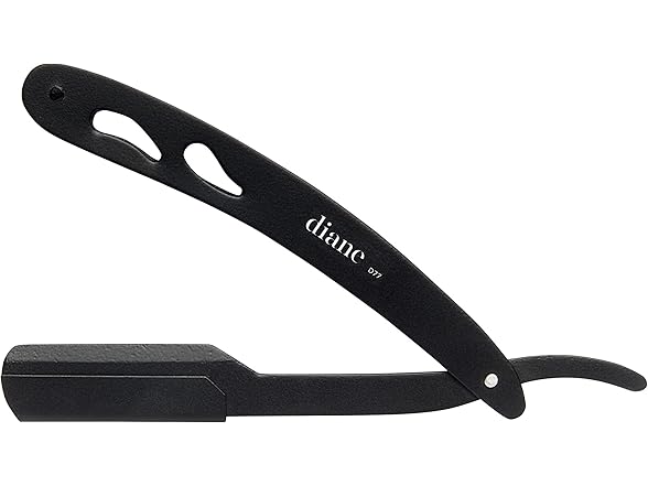 Diane Professional Straight Edge Shaving Razor, Black, 0.15 lb
