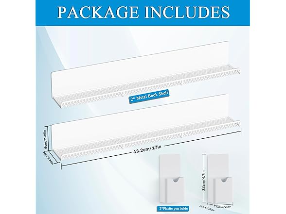 DTUQYX Magnetic Bookshelf 17" 2-Pack
