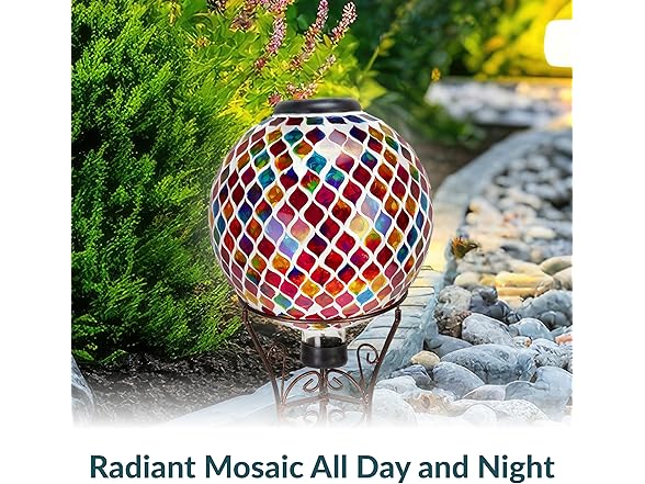 Sunnydaze 10-Inch Solar Gazing Ball for Garden, Summer Trellis