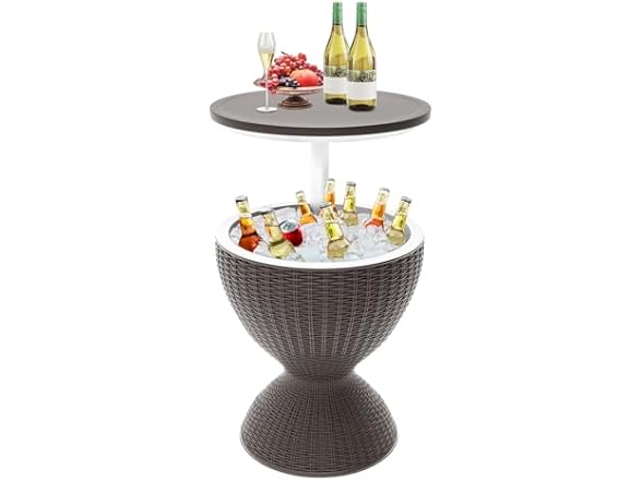 Grey Patio Bar Side Table