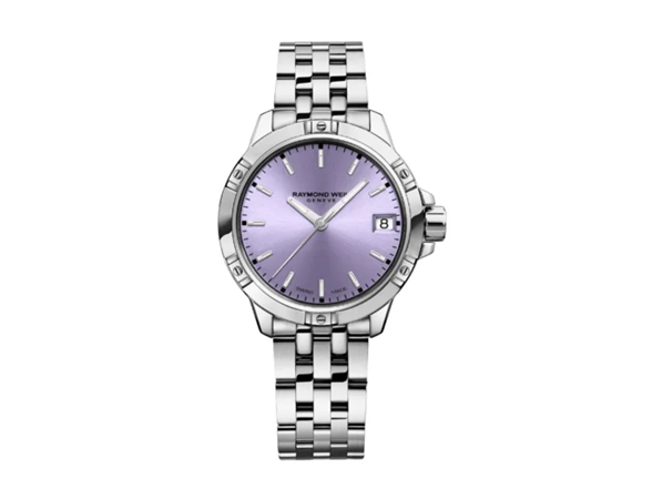 Stainless Steel, Purple Dial