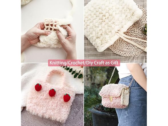NICEEC 3 Skeins Chunky Super Soft Faux Fur