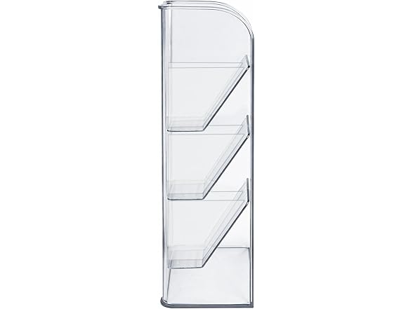 Azar Displays Three Tier Tilt Organizer Freestanding Clear Tilt-Out Bin Tower