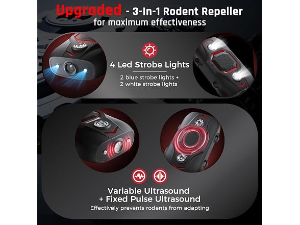TWONION Ultrasonic Rodent Repeller for Car