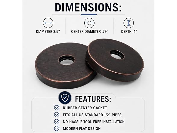 Corla Modern 3.5” Escutcheon Plate Extra Large Rub