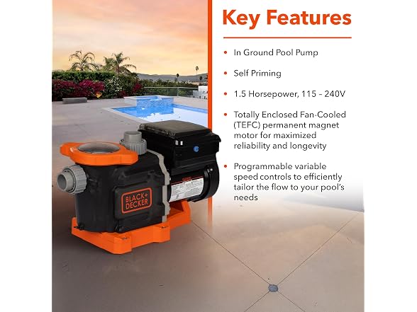 BLACK+DECKER 1.5 HP Variable Speed In (115V/230V)
