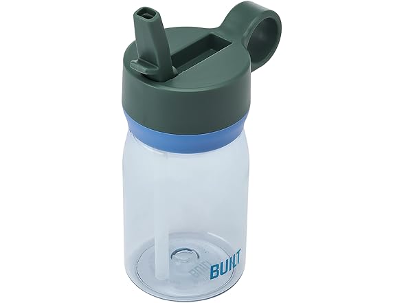 Built Cascade Water Bottle With Straw Lid, 12oz, Sea Glass
