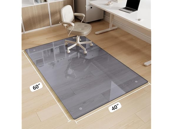 FlyEcho Grey Glass Chair Mat 40" x 60"