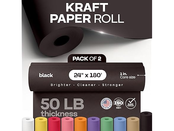 Clover Black Kraft Paper Roll 24" x 2160" (180