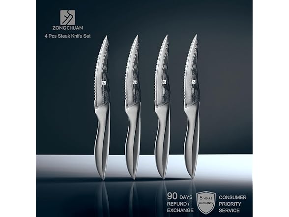 zongchuan 9C Damascus Steel Steak Knives