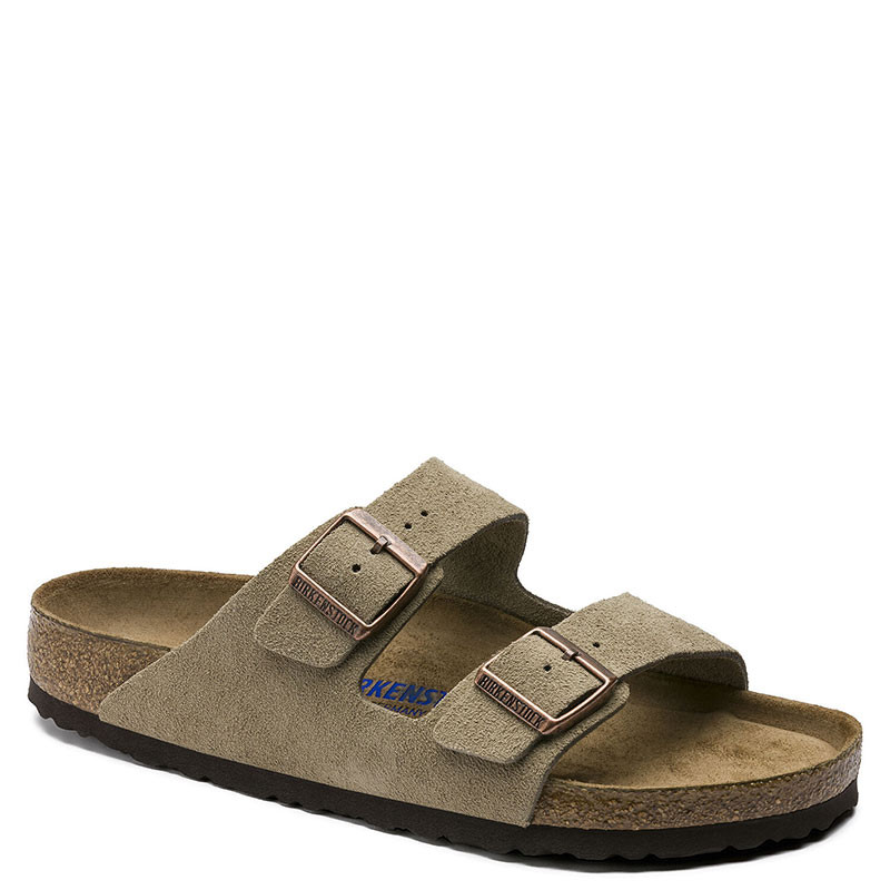 Birkenstock Unisex Arizona Soft Foot Bed Suede Leather Sandals - Gallery 4