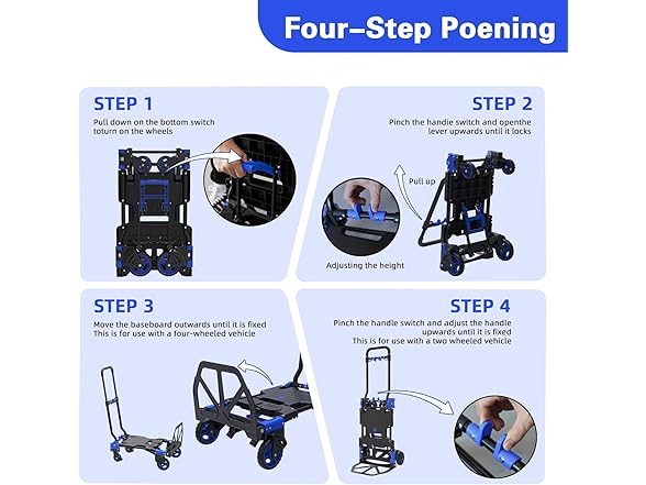 2-in-1 Folding Hand Truck Dolly 330 lb