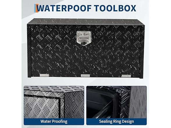 MOVECOM Heavy Duty Aluminum Underbody Tool Box Black