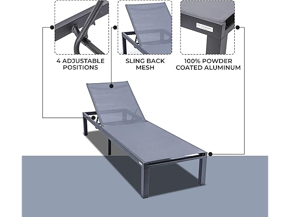LeisureMod Marlin Chaise Lounge Chair