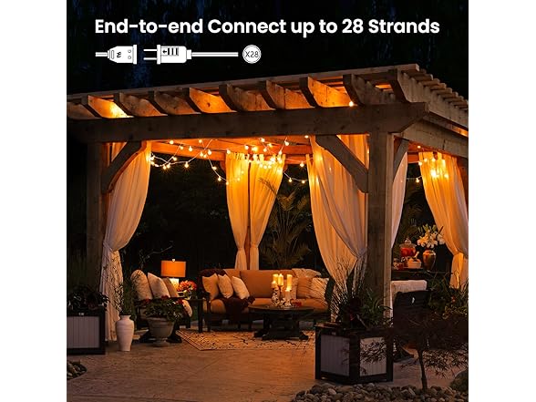 Brightown Outdoor String Lights, 50FT White - Gallery 6