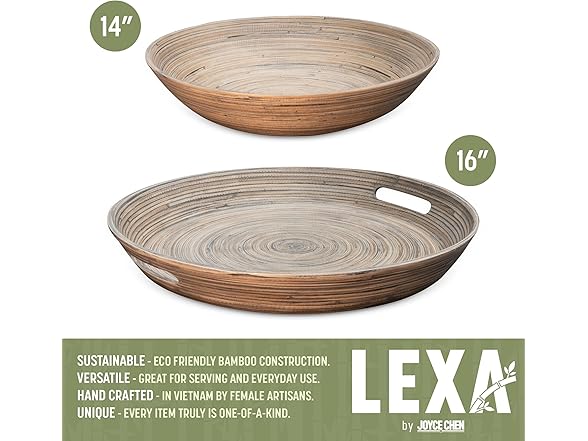 LEXA 2-Piece Handcrafted Bamboo Entertaining Set
