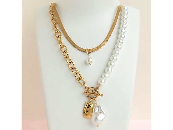 ADORANCE Gold Pearl Necklace