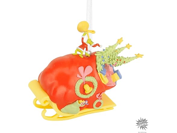 Hallmark Grinch on Sleigh Ornament