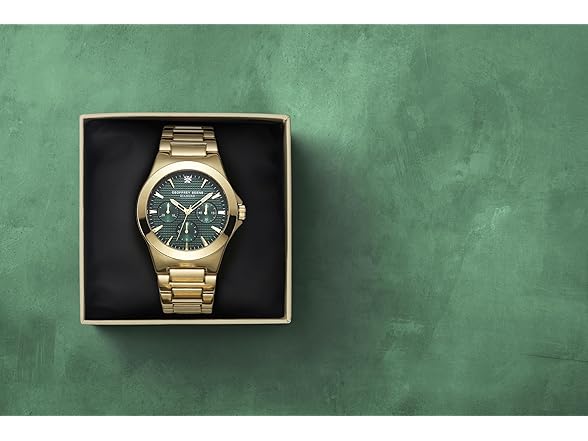 Geoffrey Beene Mens Gunmetal Gold Watch