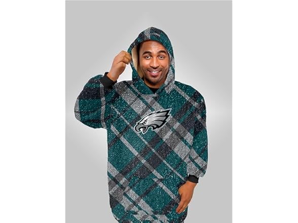 NFL Sherpa Flannel Hoodie Blanket - Choose Team