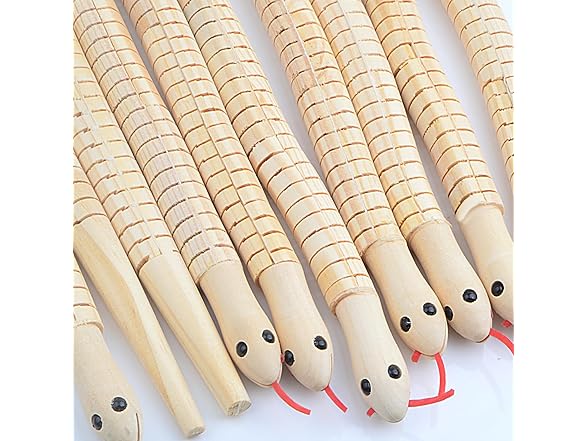 FORWOMLM 10pcs Unfinished Wooden Wiggly Snakes